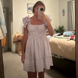 Mustard Seed Purple Gingham Dress